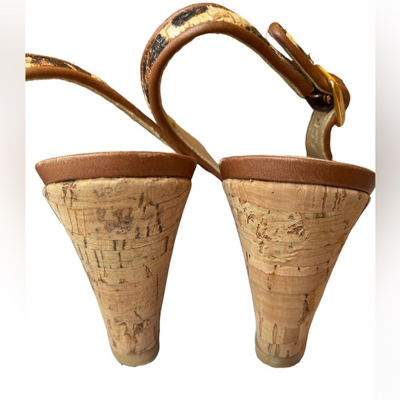 Stuart Weitzman Leopard Print Espadrille Wedges Open Toe 9.5 - Picture 3 of 7